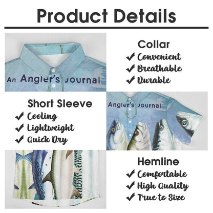 Men's Hawaiian Fishing Diary Printed Vacation Shirt 2306101854