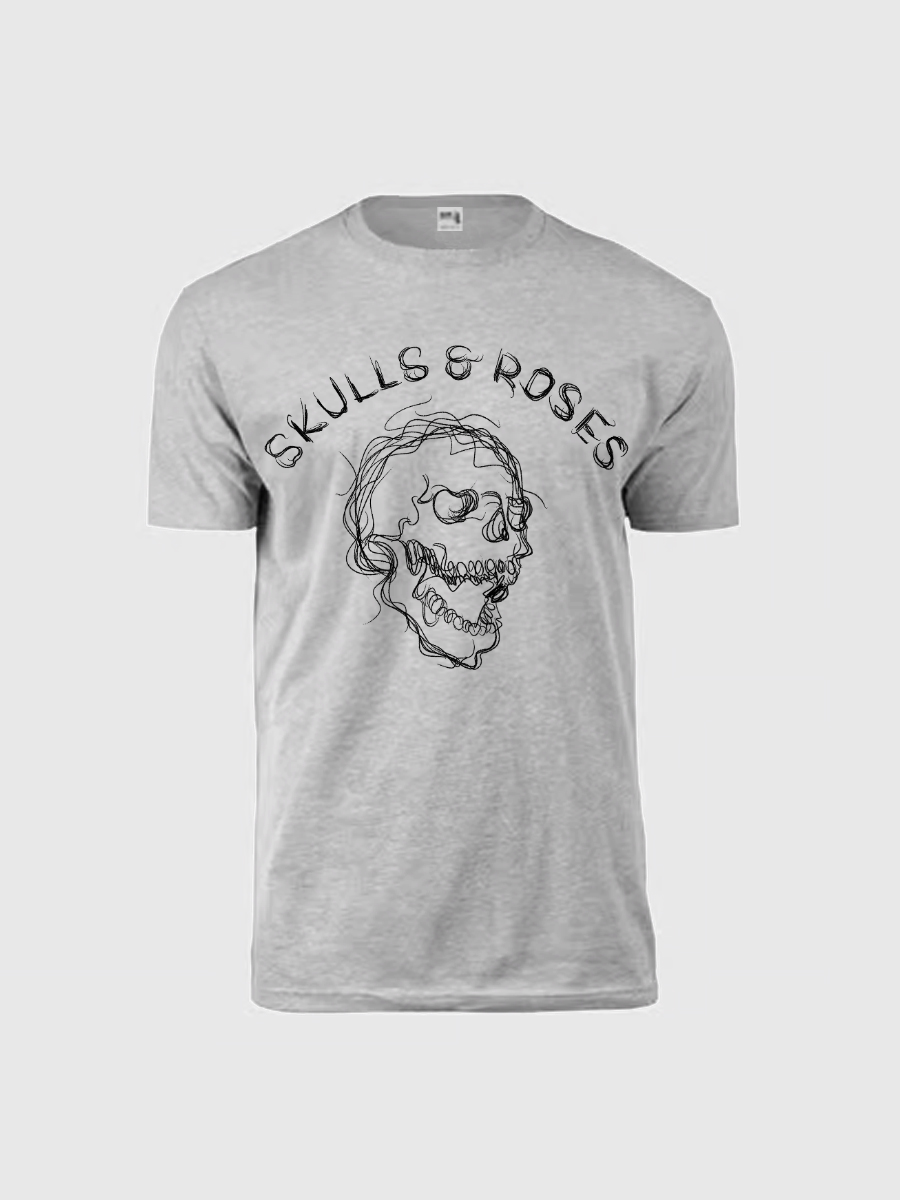 Men's Casual  Skeleton Printed Round Neck Short Sleeve T-Shirt