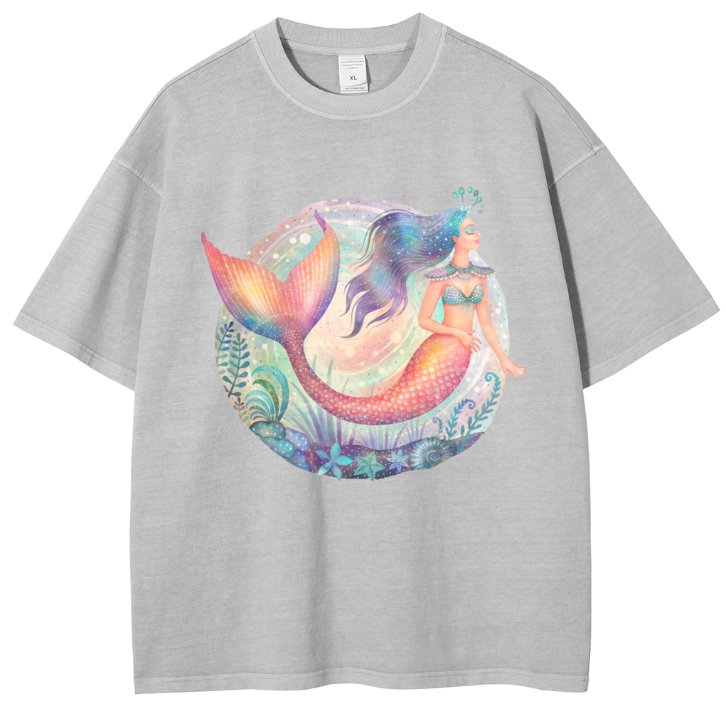 Mens Cotton Wash Solid T-Shirts Oversized Unisex Short Sleeve Streetwear Rap Hip Hop Basic Tee Tops