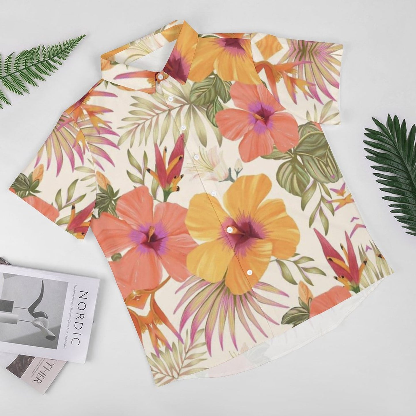 Men's Hawaiian Print Resort Shirt 2305101552