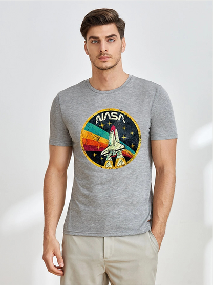 Unisex Round Neck Casual Printed Short Sleeve T-Shirt
