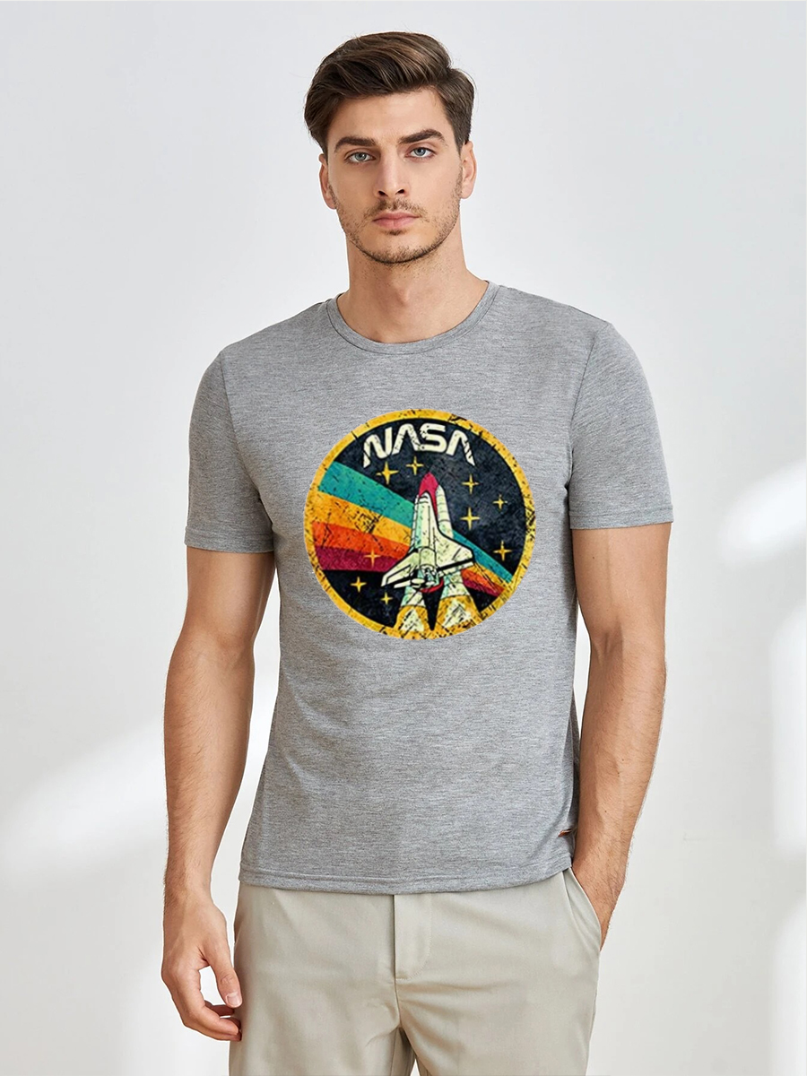 Unisex Round Neck Casual Printed Short Sleeve T-Shirt