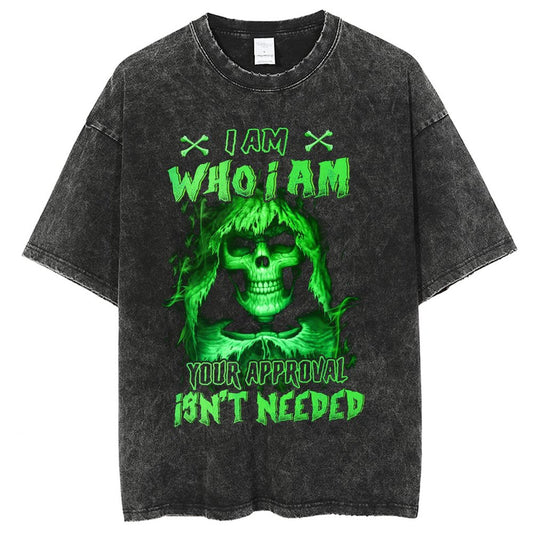 Unisex Vintage Solid Wash T-Shirts 2305104070