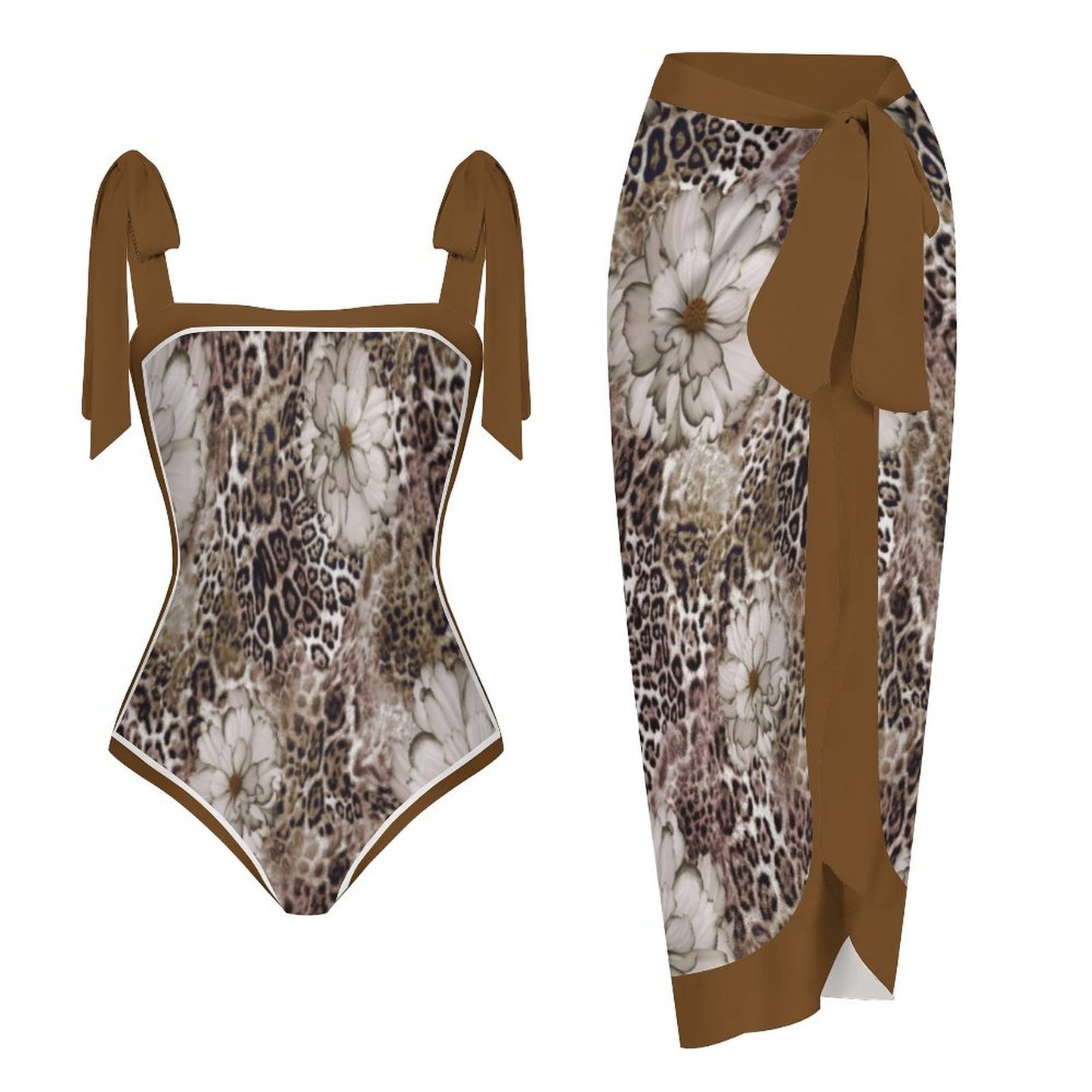 Fashion Printed One Piece Swimsuit And Cover Up 2305104445