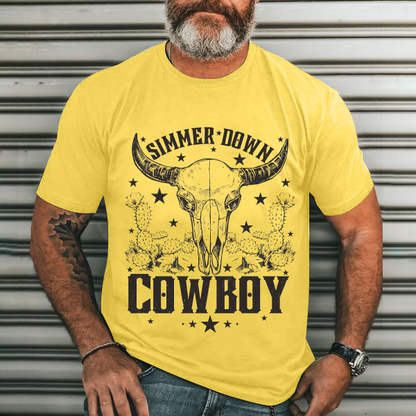 Cowboy Men's Casual Printed T-Shirt