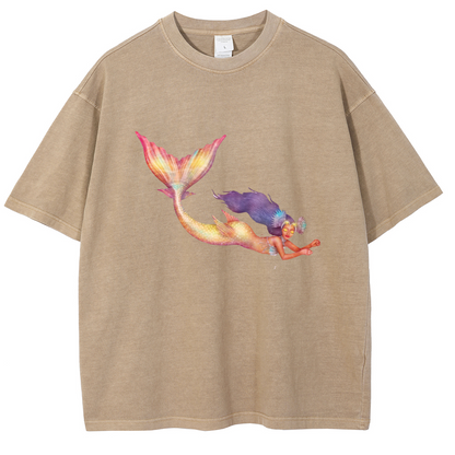 Mens Cotton Wash Solid T-Shirts Oversized Unisex Short Sleeve Streetwear Rap Hip Hop Basic Tee Tops
