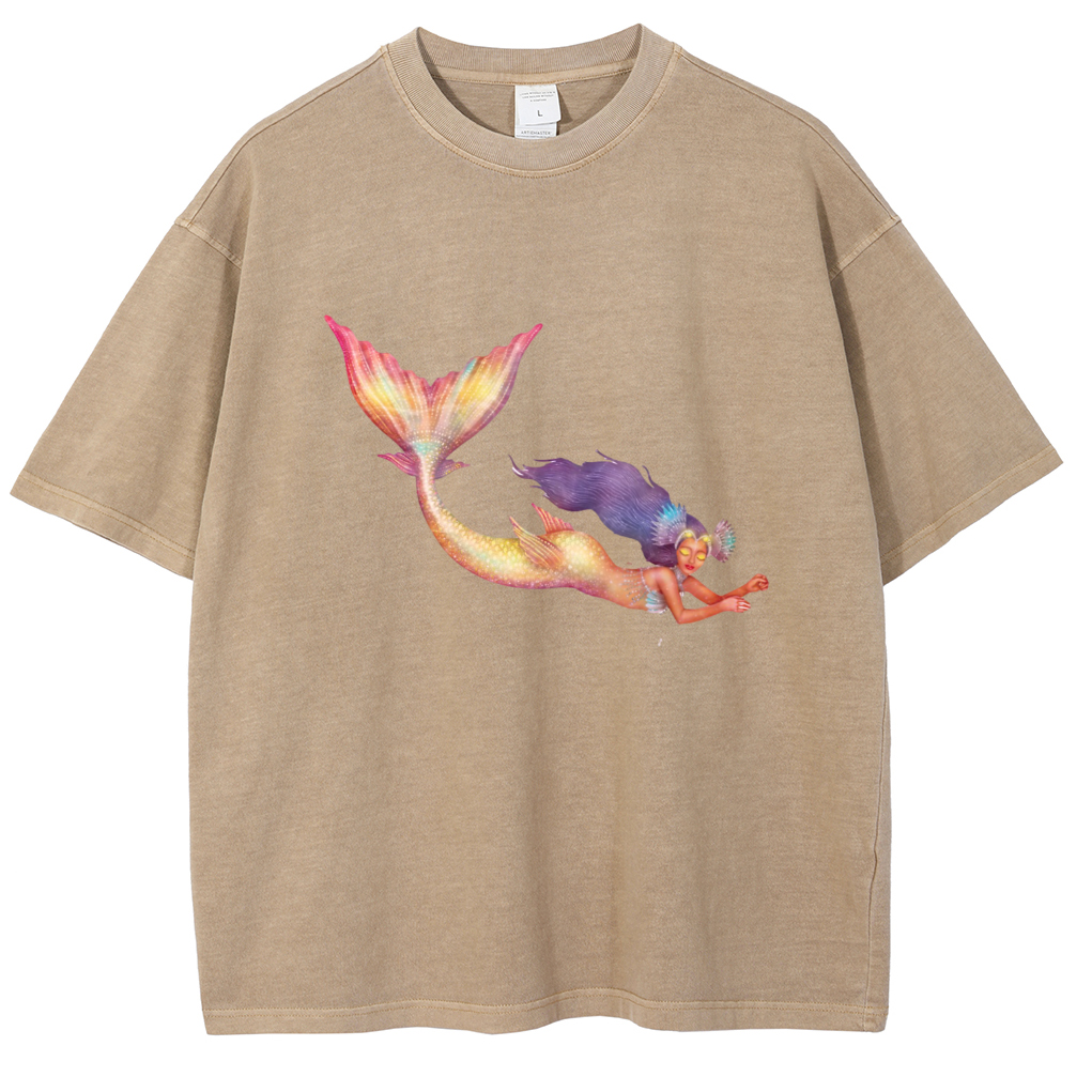Mens Cotton Wash Solid T-Shirts Oversized Unisex Short Sleeve Streetwear Rap Hip Hop Basic Tee Tops