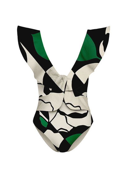 Ruffle Print Chic One Piece Swimsuit
