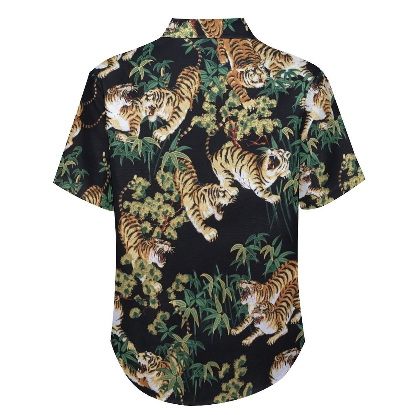 Cotton Tiger Breast Pocket Short Sleeve Resort Shirt 2306100687