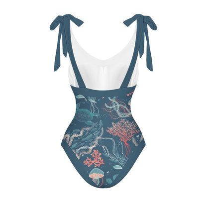 Casual Printed One Piece Swimsuit And Cover Up 2305104934