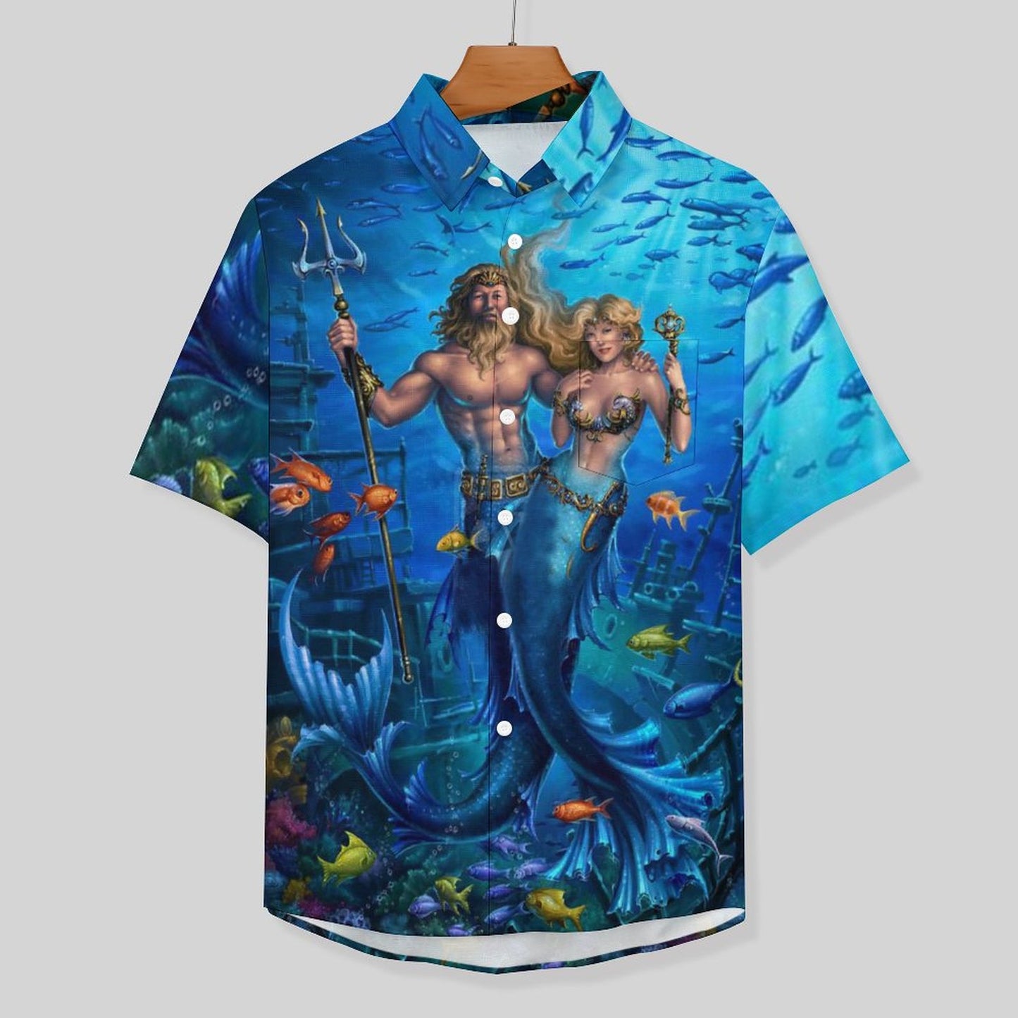 Men's Hawaiian Print Lapel Shirt 2304107120