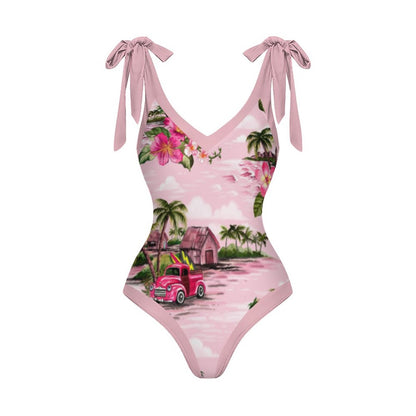 Casual Printed One-Piece Swimsuit And Cover Up 2305102444