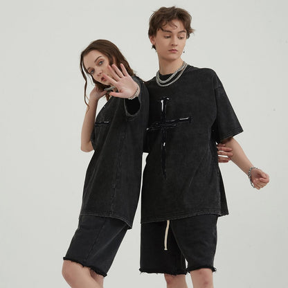 Unisex Vintage Solid Wash T-Shirts 2305103948