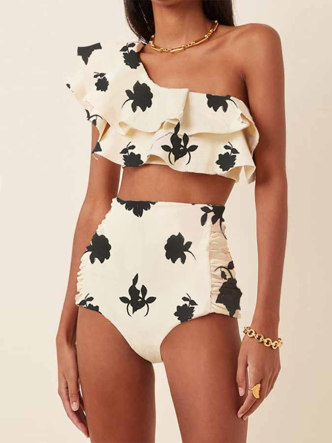 One-Shoulder Ruffled Bikini