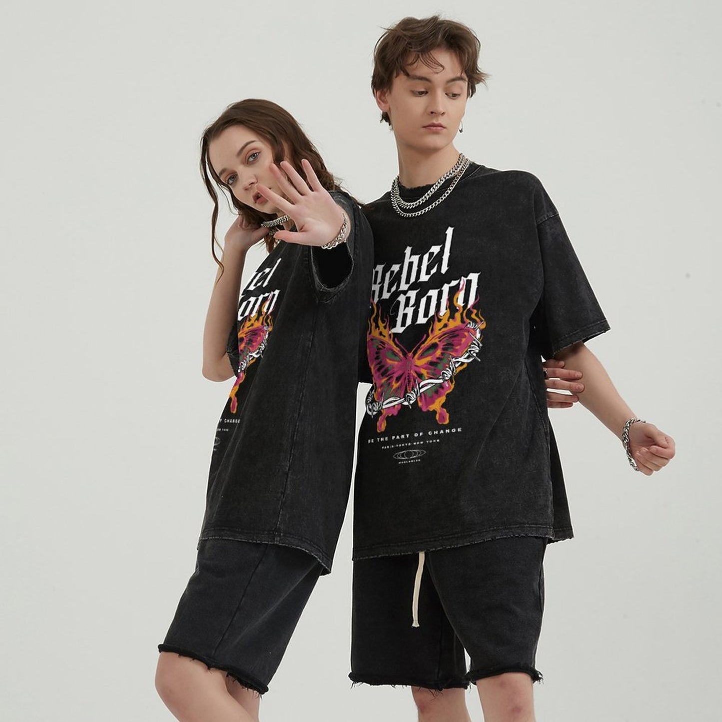 Unisex Vintage Solid Wash T-Shirts 2305102633