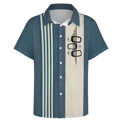 Men's Geometric Print Casual Breathable Hawaiian Short Sleeve Shirt