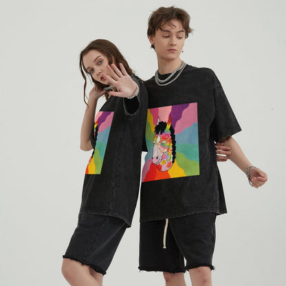 Unisex Vintage Solid Wash T-Shirts 2305103537