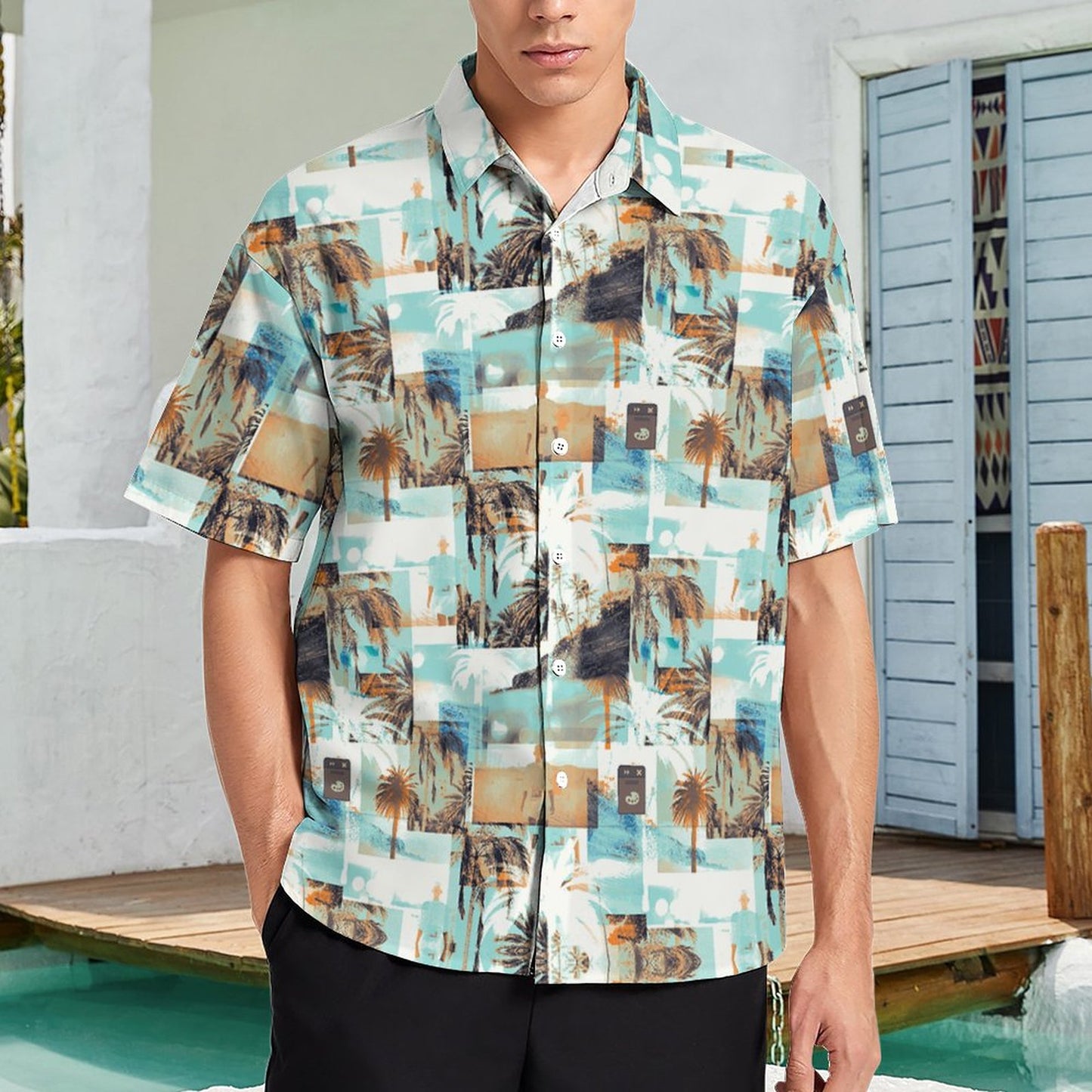 Men's Hawaiian Print Resort Shirt 2305106122