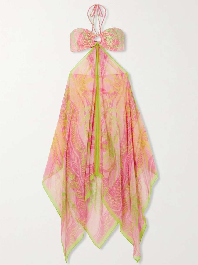 Halter Neck Ties Bikini & Detachable Cover Up