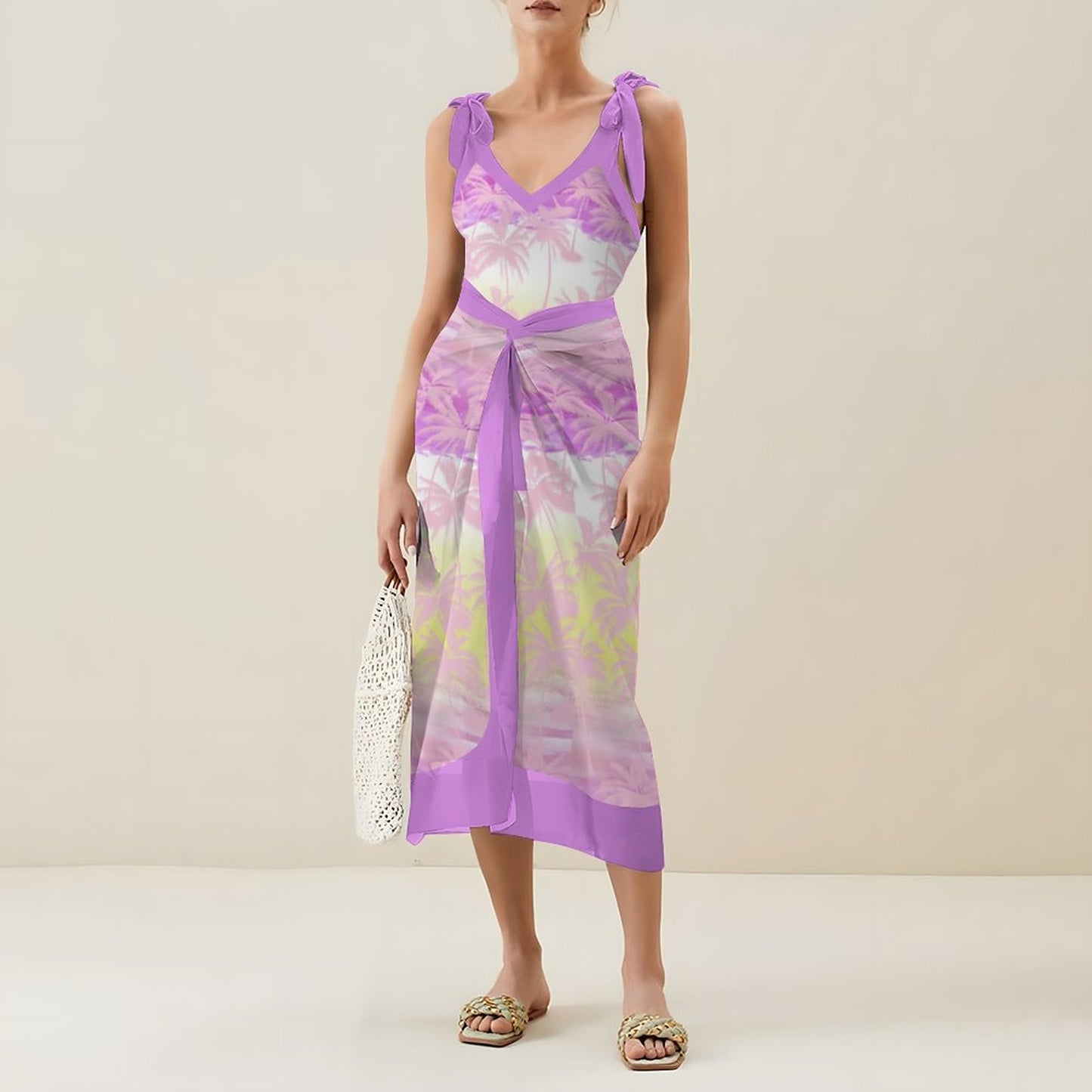 Casual Printed One-Piece Swimsuit And Cover Up 2305102487