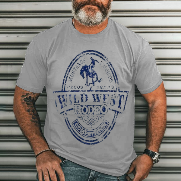 Wild West Rodeo Men's Casual Printed T-Shirt