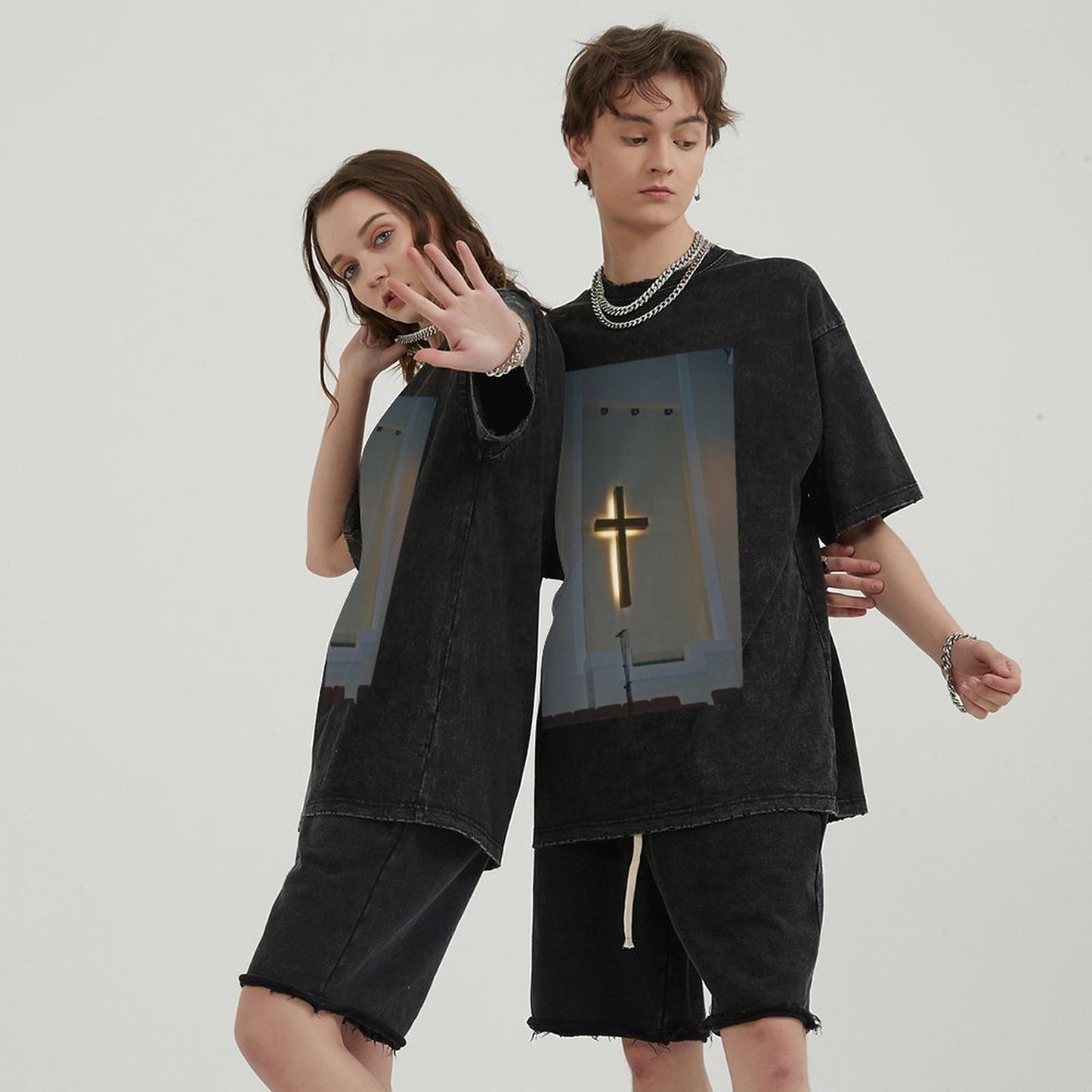 Unisex Vintage Solid Wash T-Shirts 2305103940