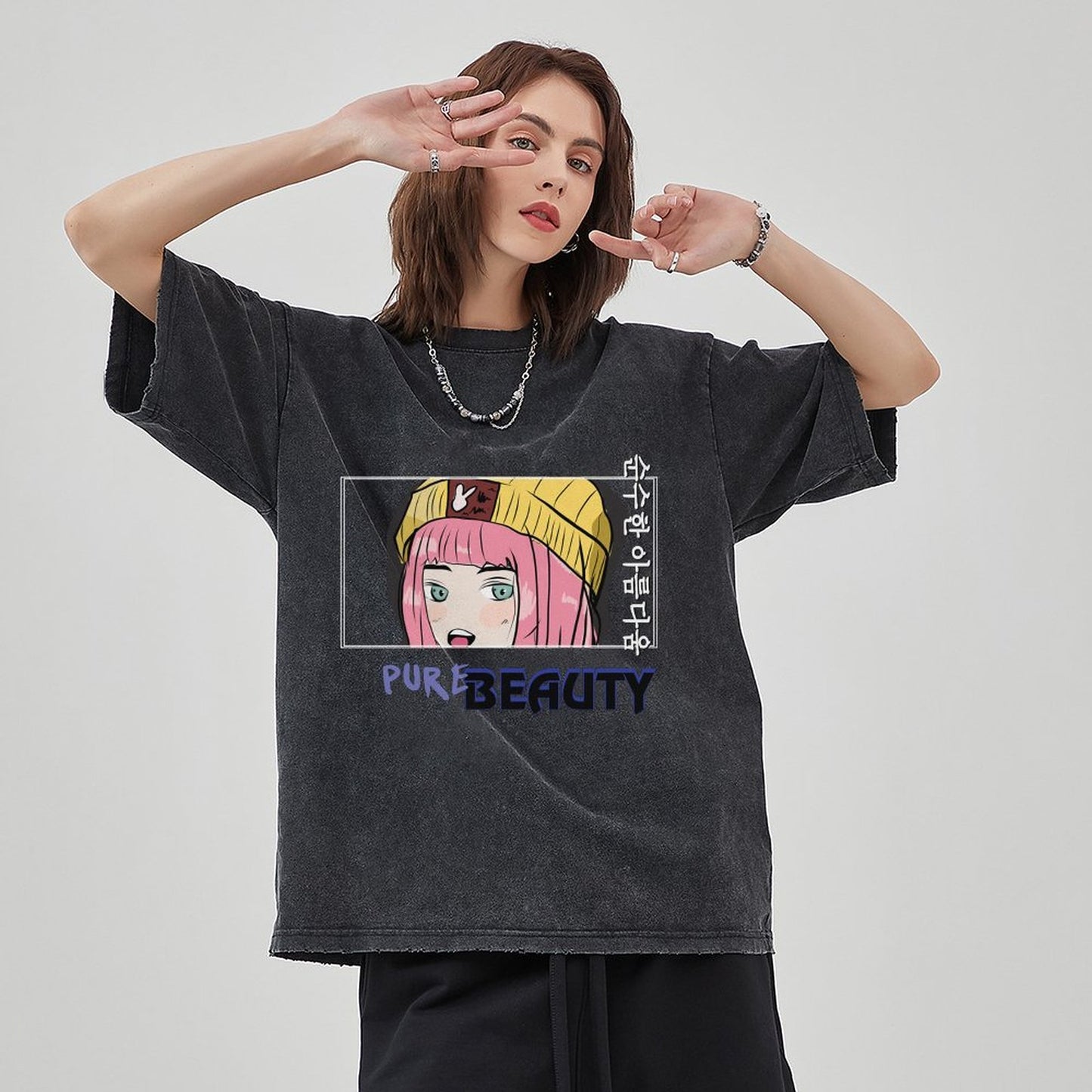 Unisex Vintage Solid Wash T-Shirts 2305103536