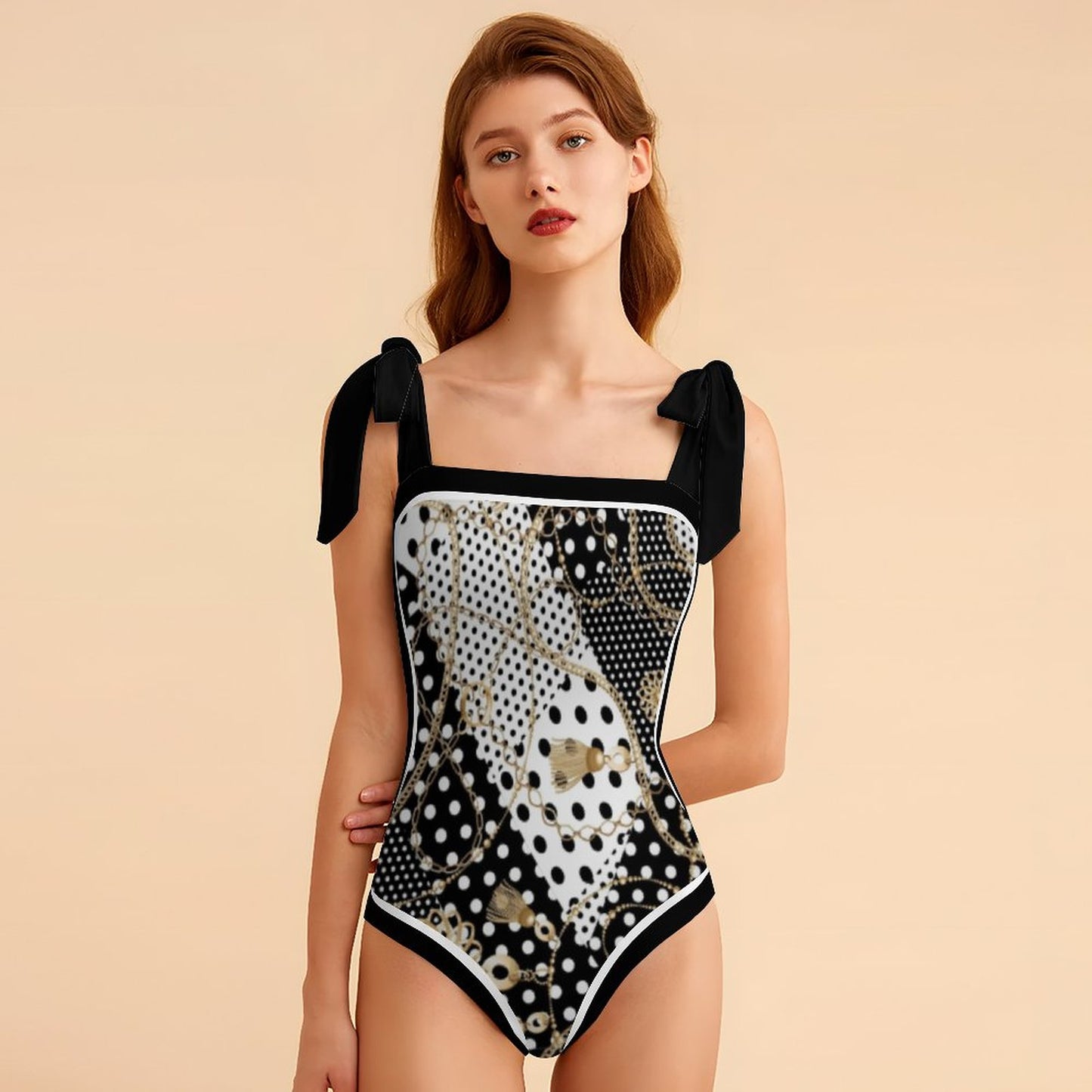 Fashion Printed One Piece Swimsuit And Cover Up 2305104458