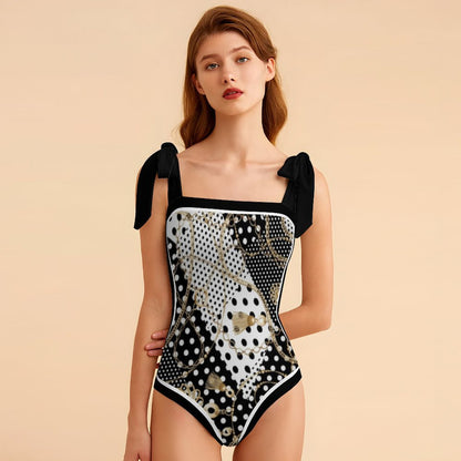 Fashion Printed One Piece Swimsuit And Cover Up 2305104458
