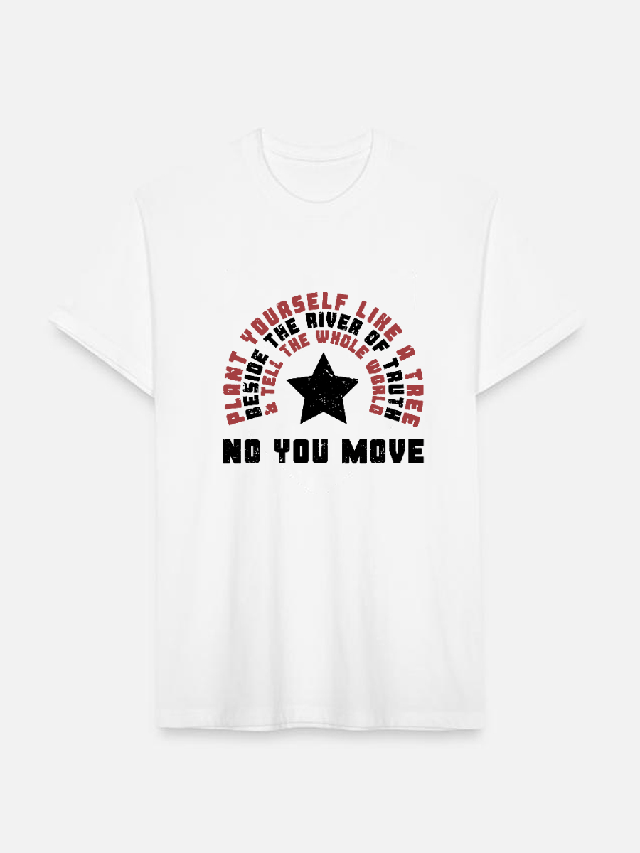 Men's Casual Marvel No You Move Printed Round Neck Short Sleeve T-Shirt