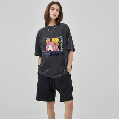 Unisex Vintage Solid Wash T-Shirts 2305103536