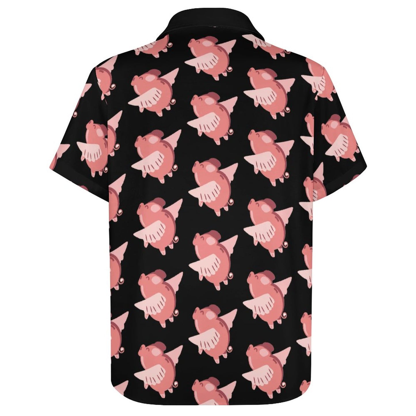 Men's Hawaiian Flying Pig Print Resort Shirt 2306101862