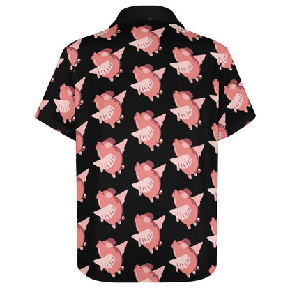 Men's Hawaiian Flying Pig Print Resort Shirt 2306101862