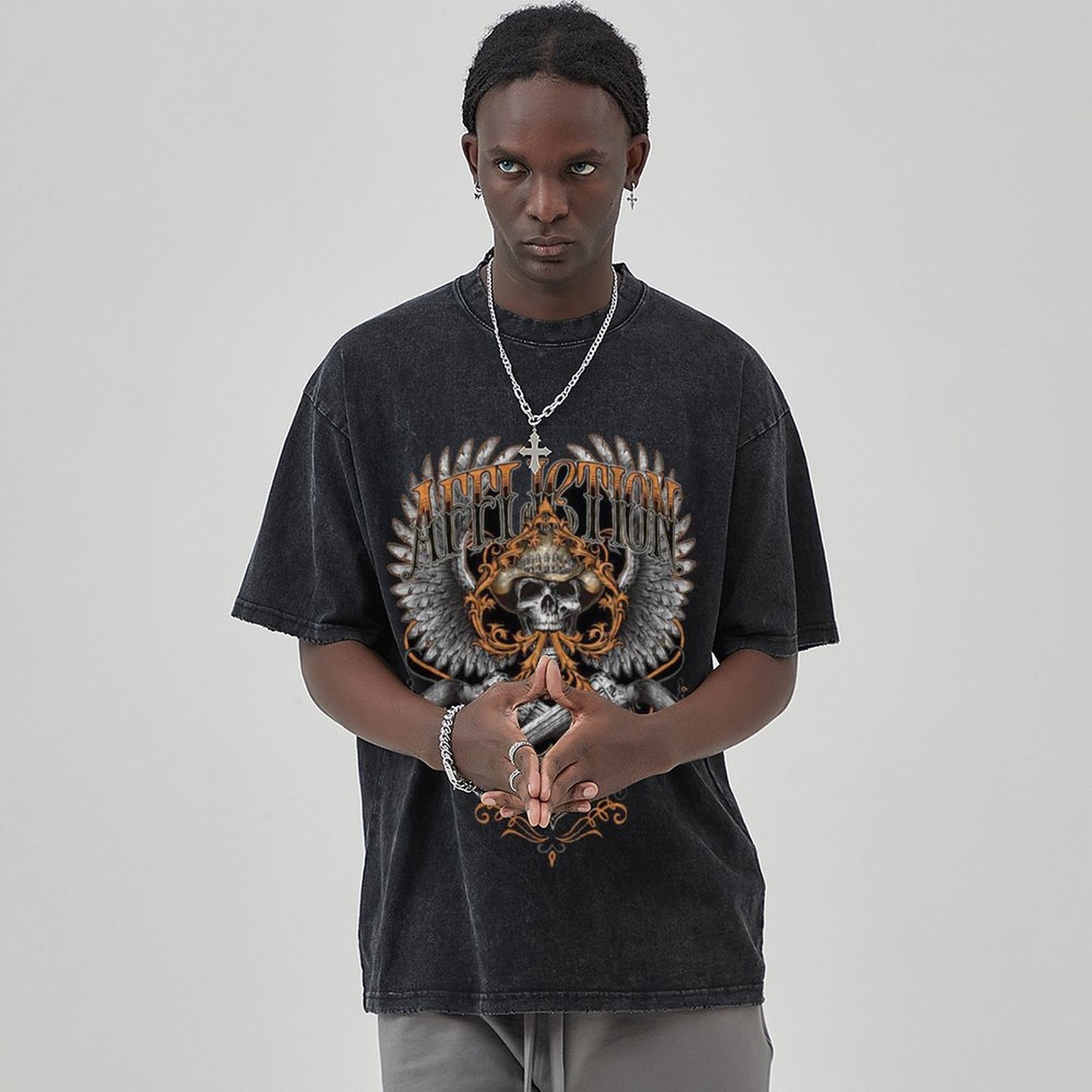 Unisex Vintage Solid Wash T-Shirts 2305104090