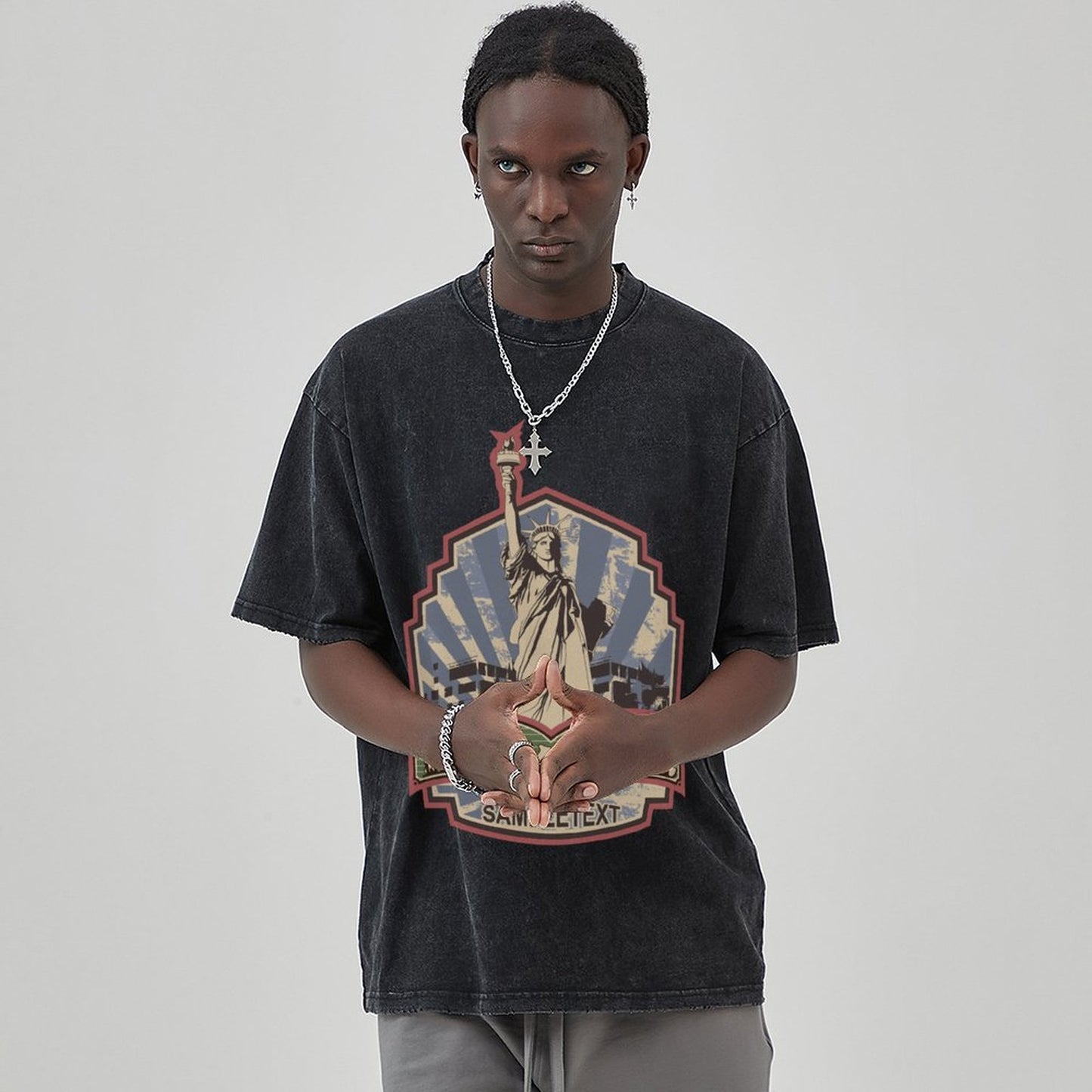 Unisex Vintage Solid Wash T-Shirts 2305102645