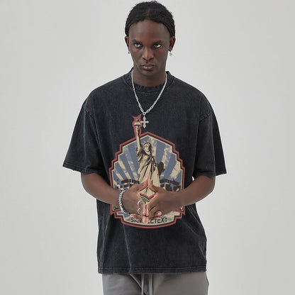 Unisex Vintage Solid Wash T-Shirts 2305102645