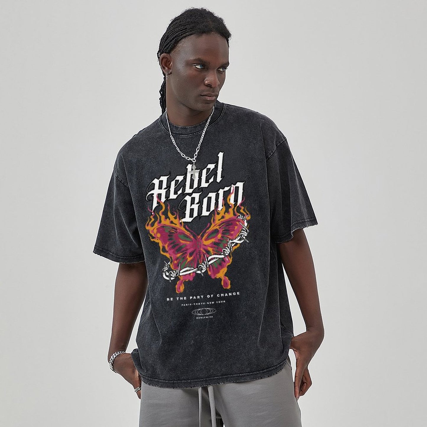 Unisex Vintage Solid Wash T-Shirts 2305102633