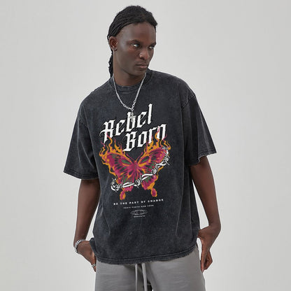 Unisex Vintage Solid Wash T-Shirts 2305102633