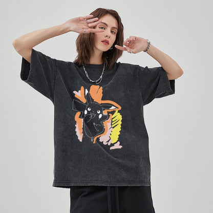Unisex Vintage Solid Wash T-Shirts 2305103528