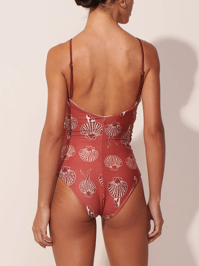 Printed One-Piece Swimsuit And Beach Kimono