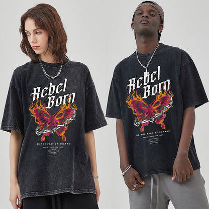 Unisex Vintage Solid Wash T-Shirts 2305102633