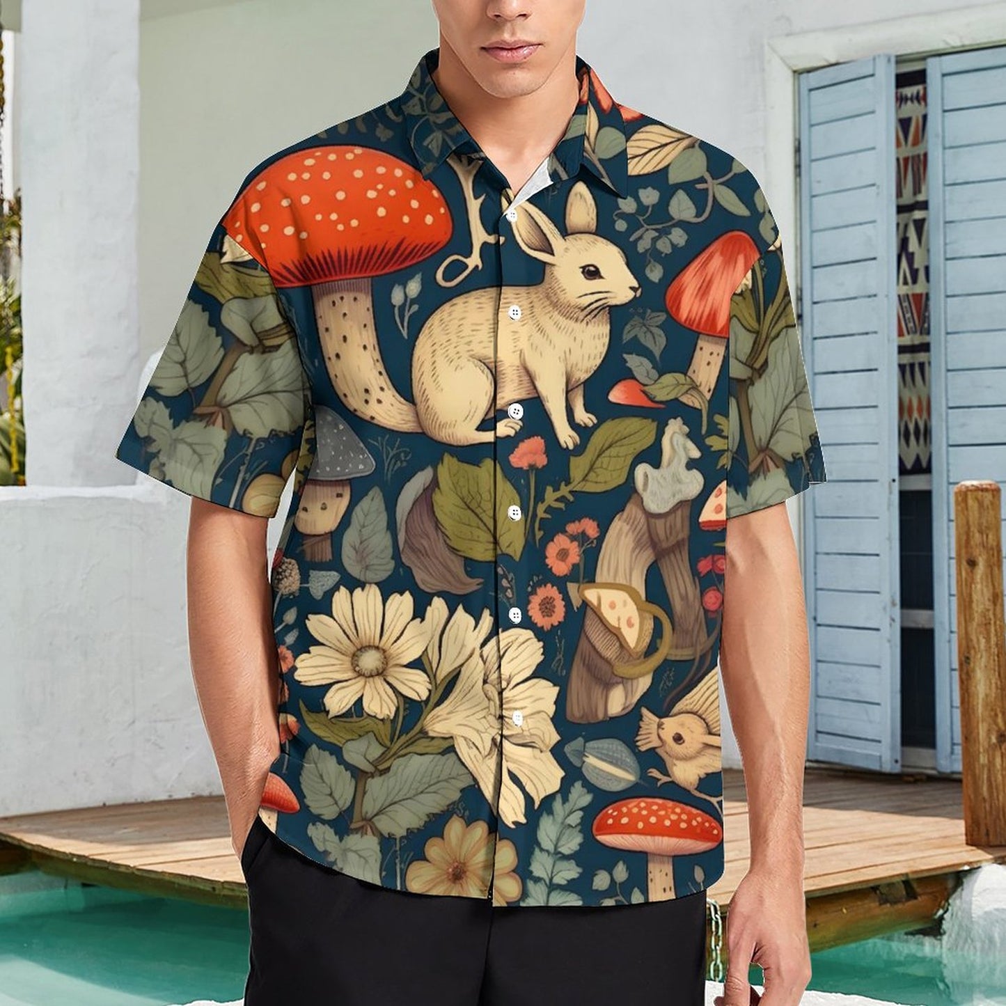 Men's Fashion Casual Printed Short Sleeve Shirts 2305106989