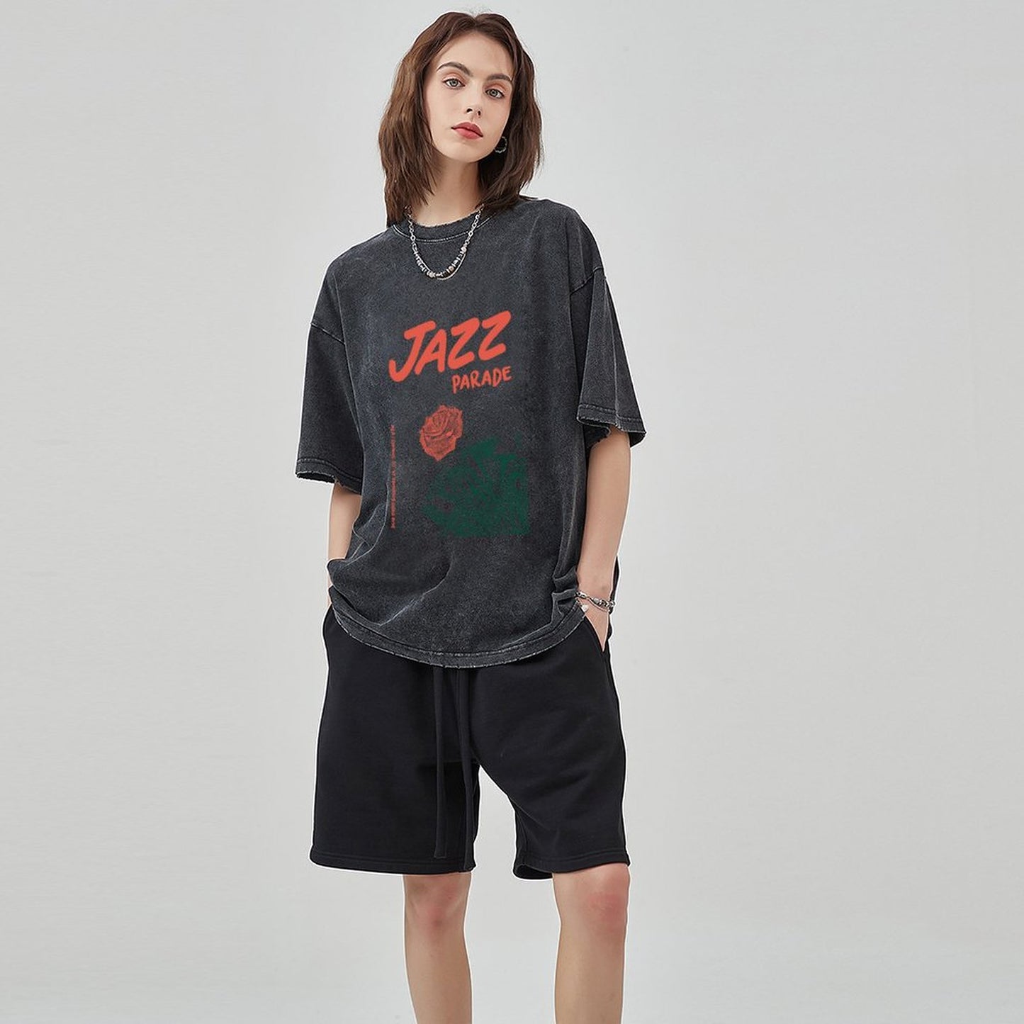 Unisex Vintage Solid Wash T-Shirts 2305102644