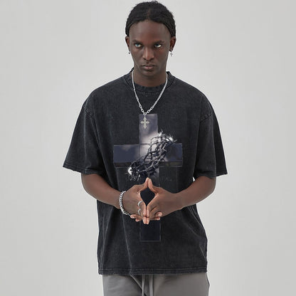 Unisex Vintage Solid Wash T-Shirts 2305103963