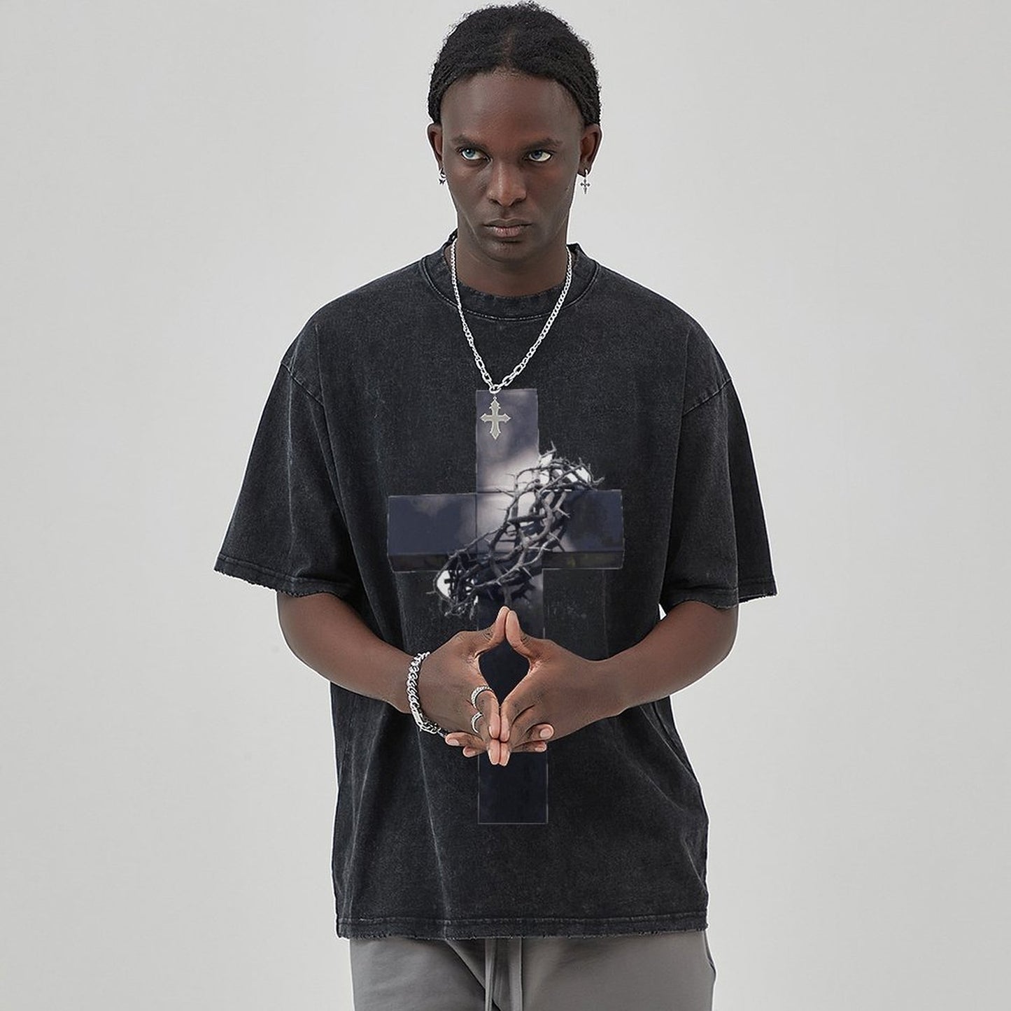 Unisex Vintage Solid Wash T-Shirts 2305103963