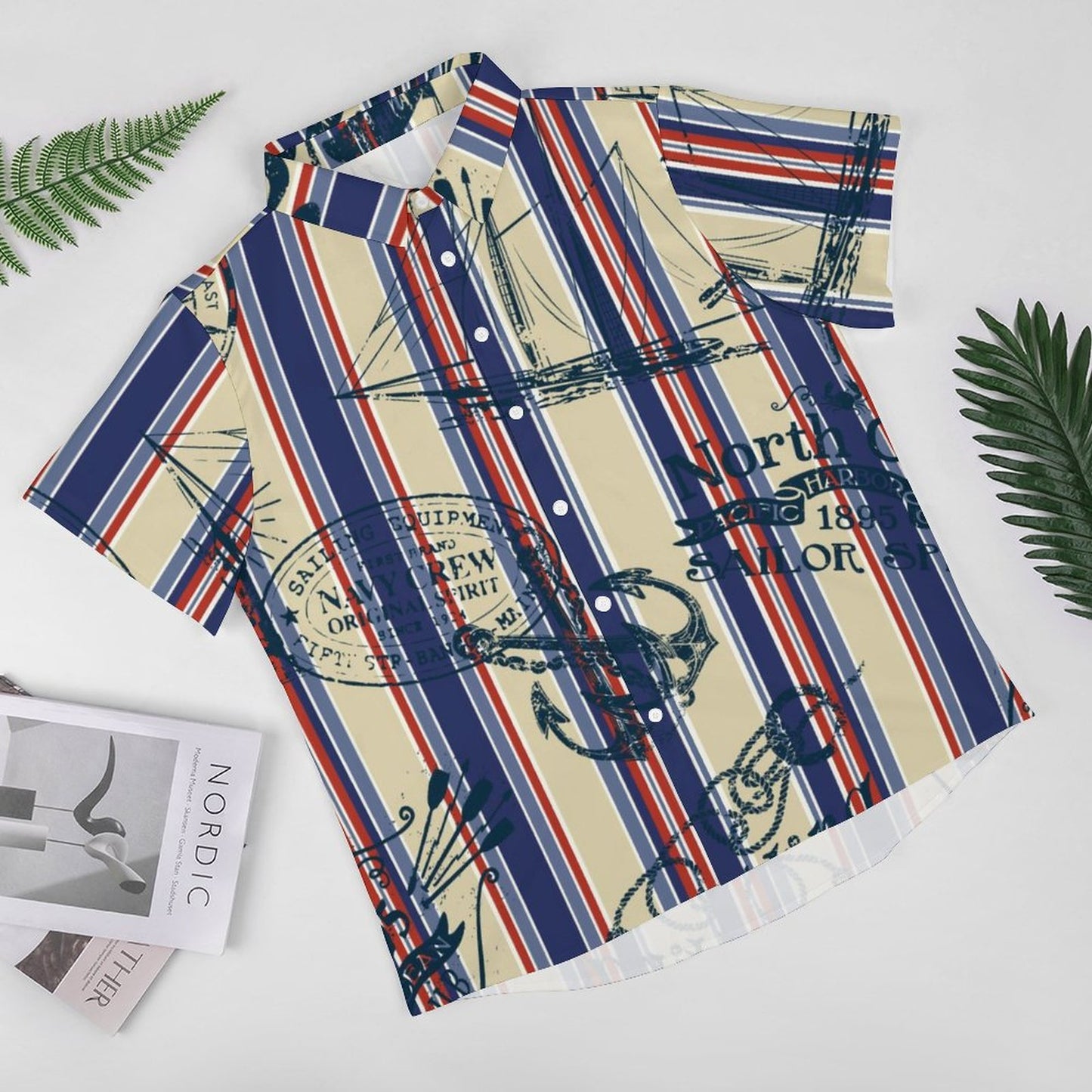 Men's Hawaiian Print Resort Shirt 2305102236