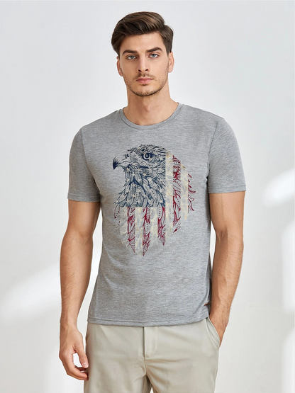 Unisex Round Neck Casual Printed Short Sleeve T-Shirt