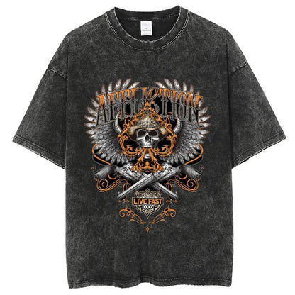Unisex Vintage Solid Wash T-Shirts 2305104090