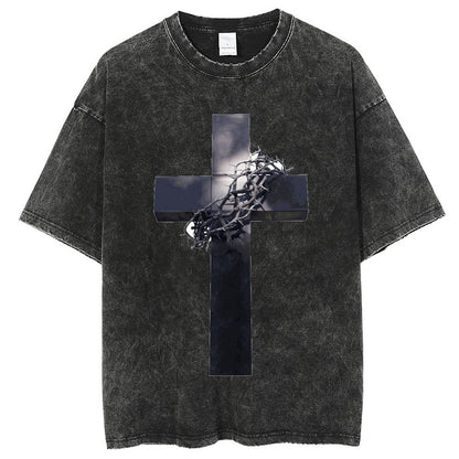 Unisex Vintage Solid Wash T-Shirts 2305103963