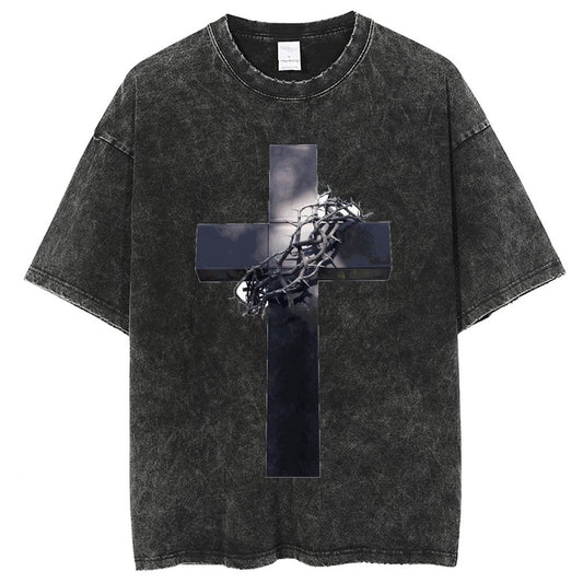 Unisex Vintage Solid Wash T-Shirts 2305103963
